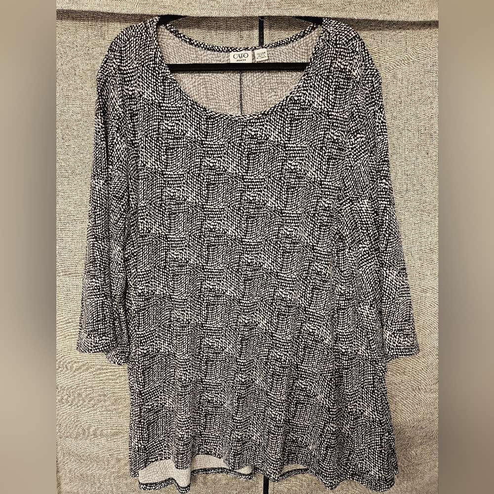 Cato black & white top
